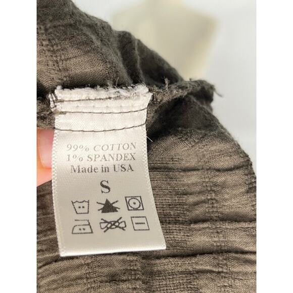 BLACK CRANE Sz S Small Crinkle Textured Rec Dress Taupe Brown - Picture 4 of 11